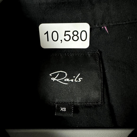 Rails Women's Size XS Black Lightning Print Long Sleeve Button Up Shirt - Picture 6 of 10